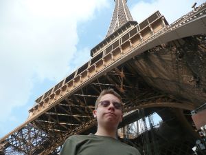 Image of the author of this website at the Eiffel Tower.